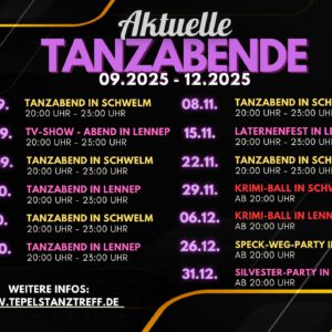 Tanzabende & Specials – September bis Dezember 2025